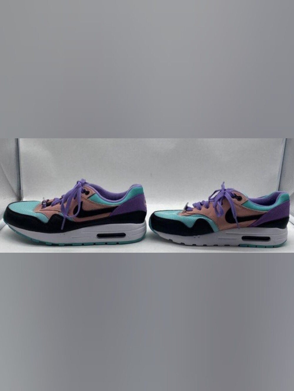 Air Max 1 GS 'Have A Nike Day' Teal Pink Black Low-Top Sneakers Size 6YLike New - Picture 7 of 11